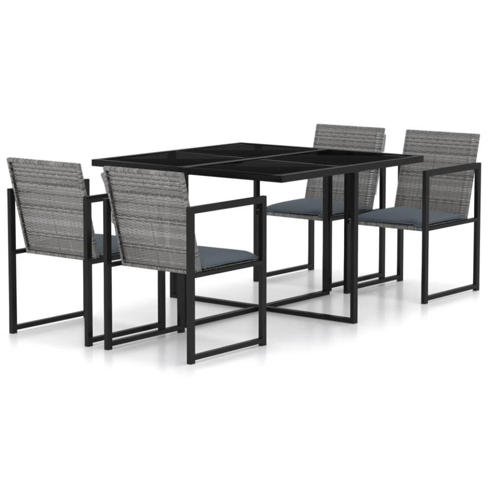 Vidaxl (5) Outdoor Dining Set With Cushions Poly Rattan Table & Chair 5/7/9 Piece