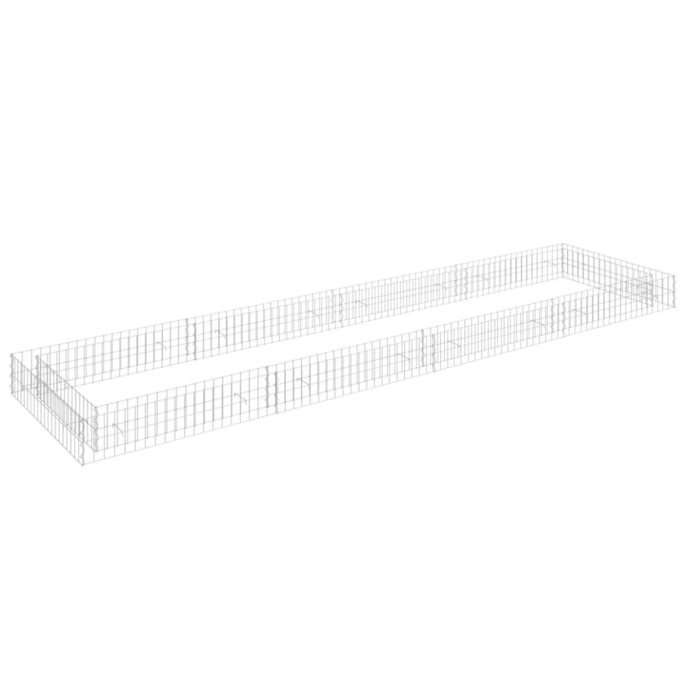 Vidaxl (400 X 100 X 20 Cm) Gabion Raised Bed Garden Basket Planter Retaining Wall Galvanised Steel