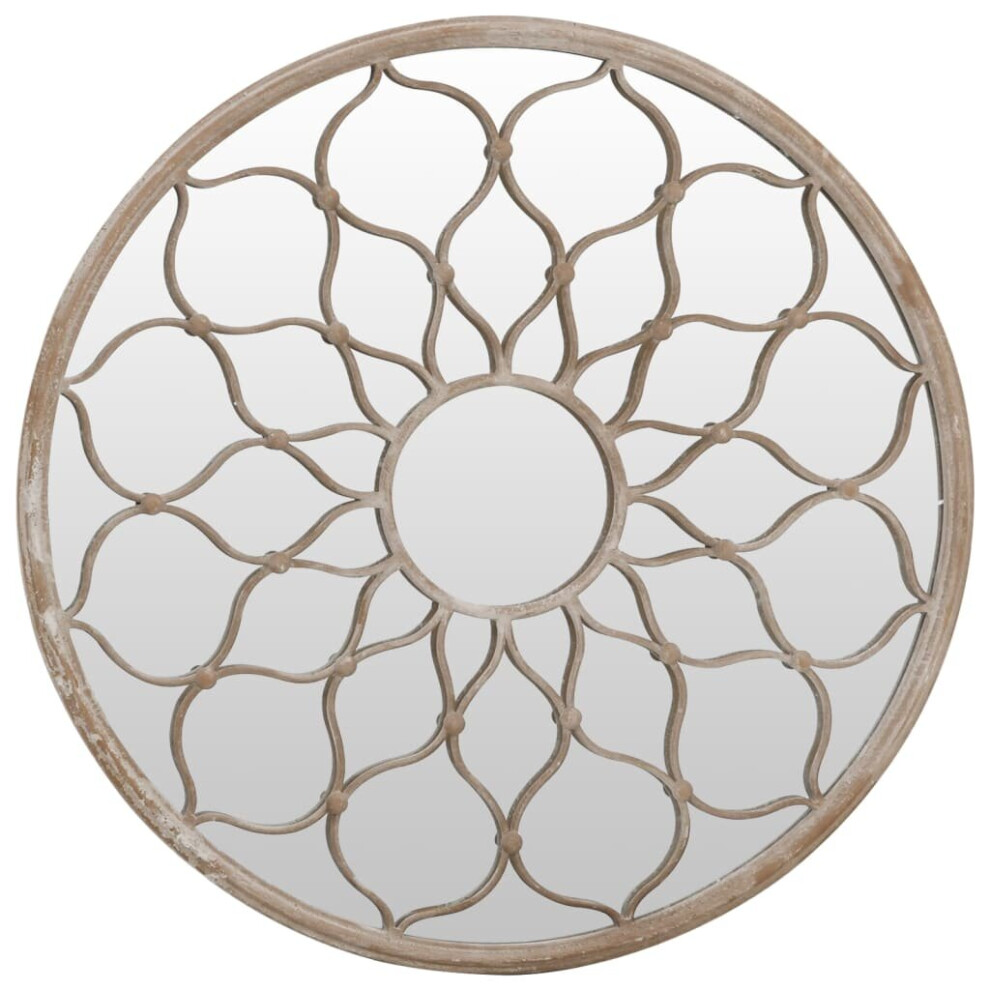 New Vidaxl (Sand, 40 X 3 Cm) Garden Mirror Iron Round For Outdoor Use Mirror /Sand 40/60 Cm Black 318365