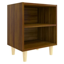 (brown oak, 1) vidaXL 1/2x Bed Cabinet with Solid Wood Legs 40x30x50 cm Stand Multi Colors