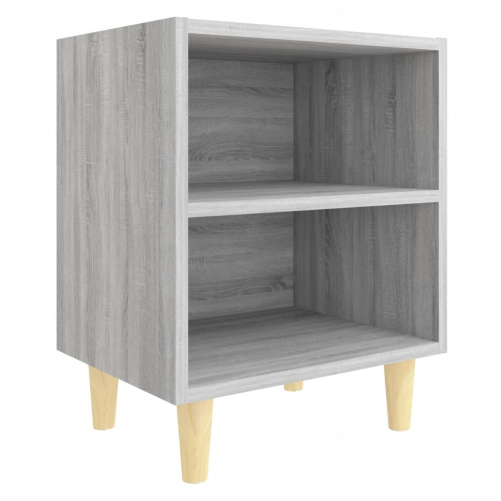 Vidaxl (Grey Sonoma, 1) 1/2X Bed Cabinet With Solid Wood Legs 40X30x50 Cm Stand Multi Colors