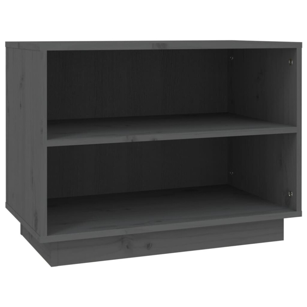 Vidaxl (Grey) Solid Wood Pine Shoe Cabinet Wooden Organiser Shoe Rack Multi Colours