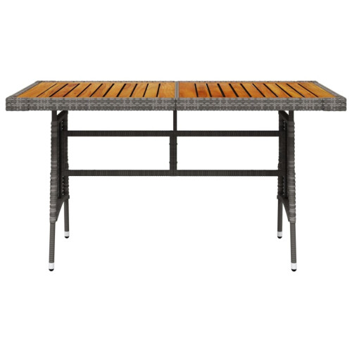 VidaXL (grey, 130 x 70 x 72 cm) vidaXL Solid Acacia Wood Garden Table Black/Grey Multi Size Rectangular/Square 1