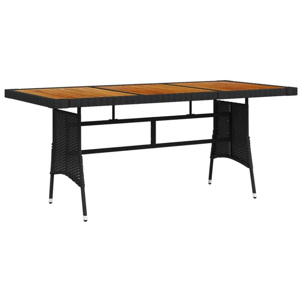 (black, 160 x 70 x 72 cm) vidaXL Solid Acacia Wood Garden Table Black/Grey Multi Size Rectangular/Square