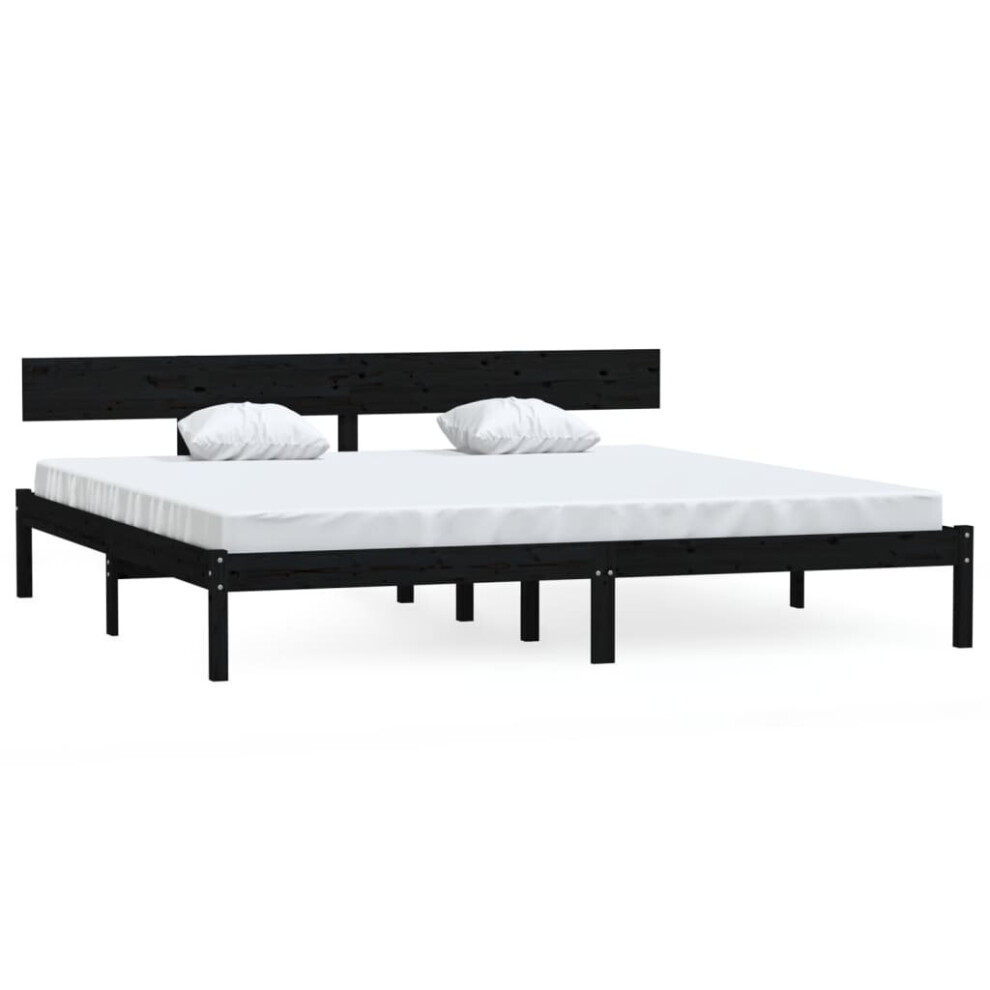 Vidaxl (Black, 180 X 200 Cm) Solid Wood Pine Bed Frame Wooden Platform Bedstead Multi Colours/Sizes