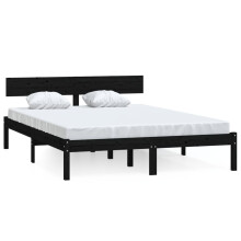 (black, 160 x 200 cm) vidaXL Solid Wood Pine Bed Frame Wooden Platform Bedstead Multi Colours/Sizes