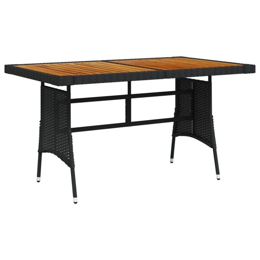 (black, 130 x 70 x 72 cm) vidaXL Solid Acacia Wood Garden Table Black/Grey Multi Size Rectangular/Square