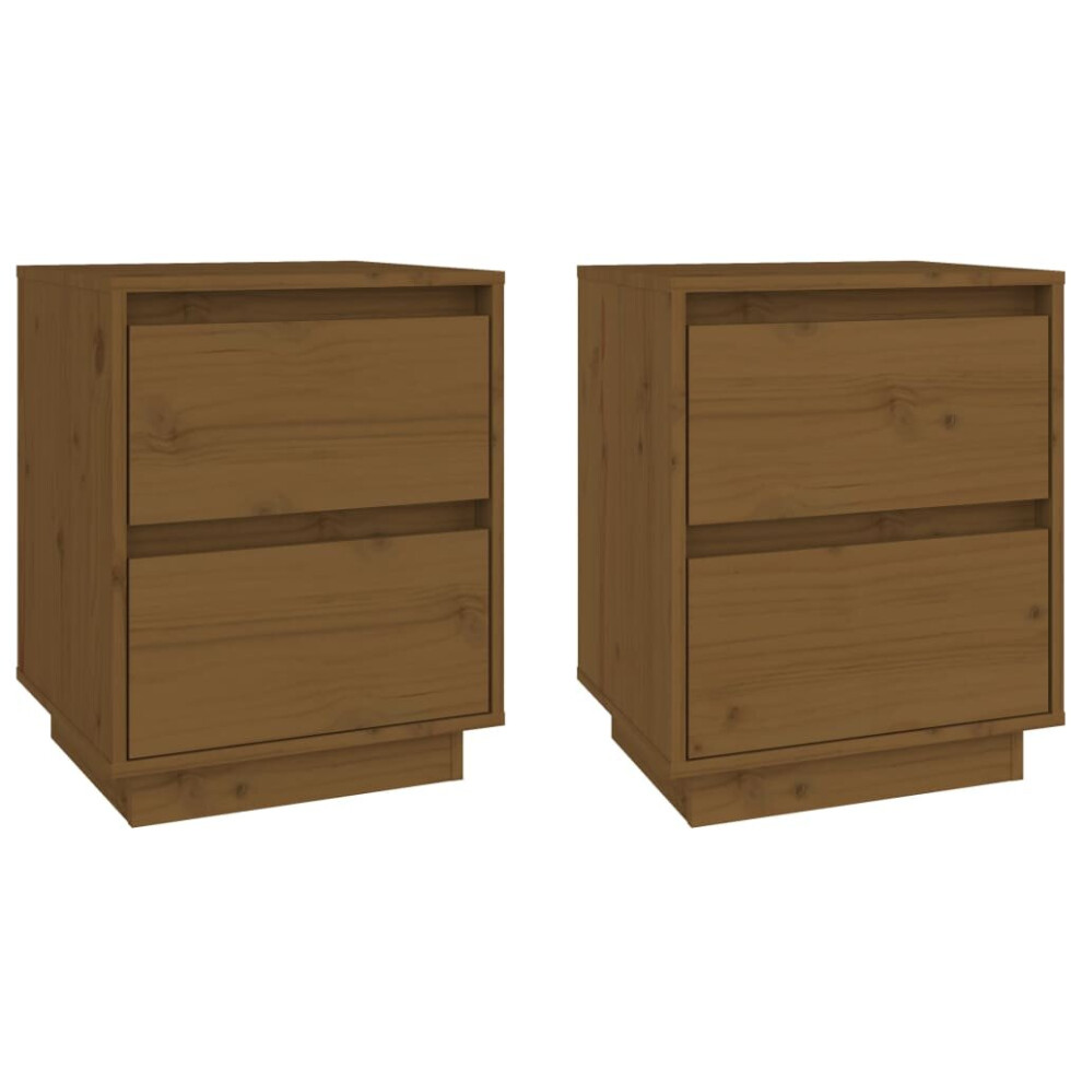 (honey brown, 2) vidaXL 1/2x Solid Wood Pine Bedside Cabinet Storage Side Cabinet Multi Colours