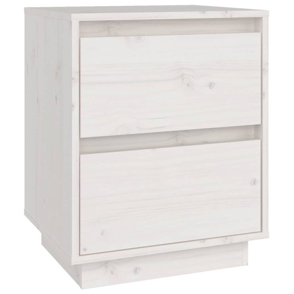 (white, 1) vidaXL 1/2x Solid Wood Pine Bedside Cabinet Storage Side Cabinet Multi Colours