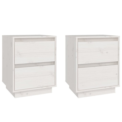 VidaXL (white, 2) vidaXL 1/2x Solid Wood Pine Bedside Cabinet Storage Side Cabinet Multi Colours