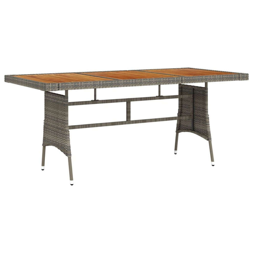 (grey, 160 x 70 x 72 cm) vidaXL Solid Acacia Wood Garden Table Black/Grey Multi Size Rectangular/Square