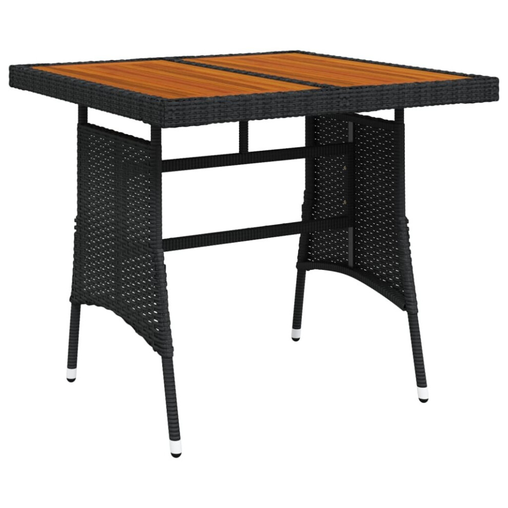 (black, 70 x 70 x 72 cm) vidaXL Solid Acacia Wood Garden Table Black/Grey Multi Size Rectangular/Square