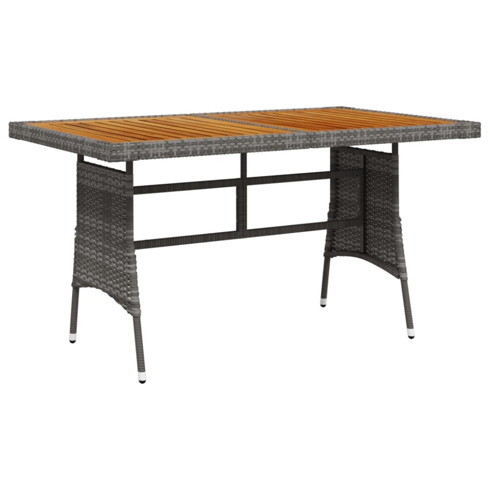 (grey, 130 x 70 x 72 cm) vidaXL Solid Acacia Wood Garden Table Black/Grey Multi Size Rectangular/Square