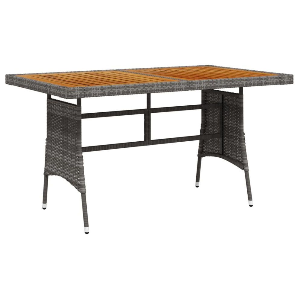 (grey, 130 x 70 x 72 cm) vidaXL Solid Acacia Wood Garden Table Black/Grey Multi Size Rectangular/Square-image-OPC-P9NCNCW-NEW