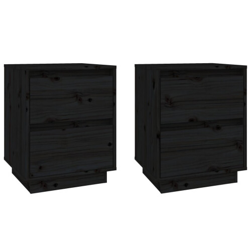 VidaXL (black, 2) vidaXL 1/2x Solid Wood Pine Bedside Cabinet Storage Side Cabinet Multi Colours