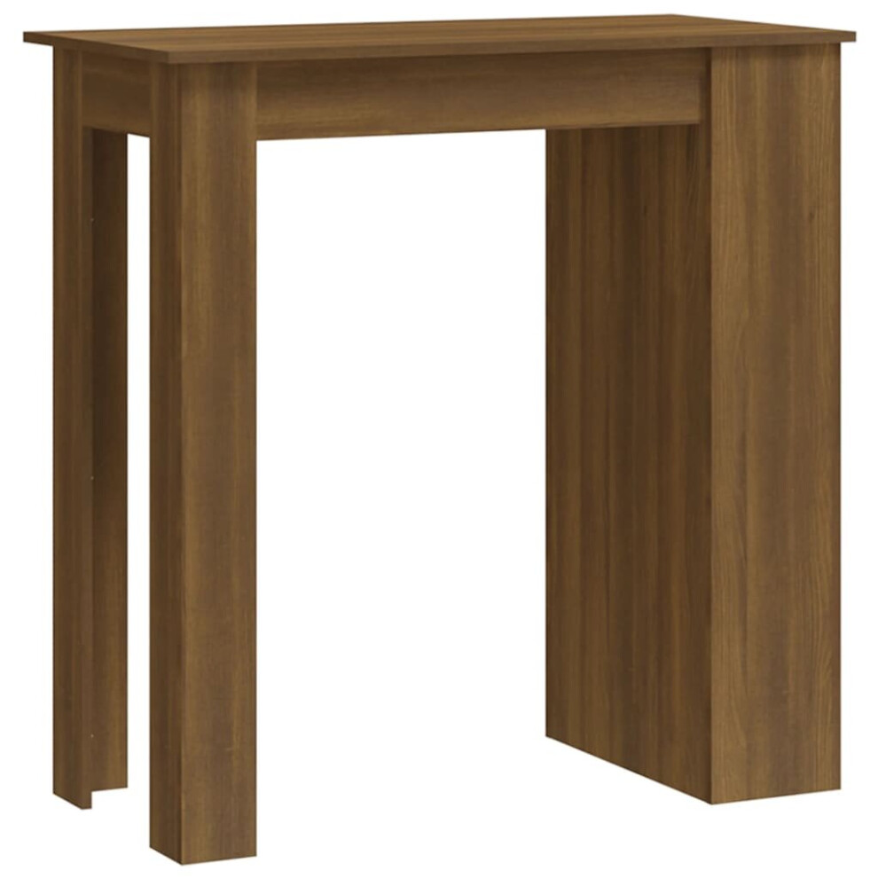 (brown oak) vidaXL Bar Table with Storage Rack Bar High Table Pub Table Engineered Wood