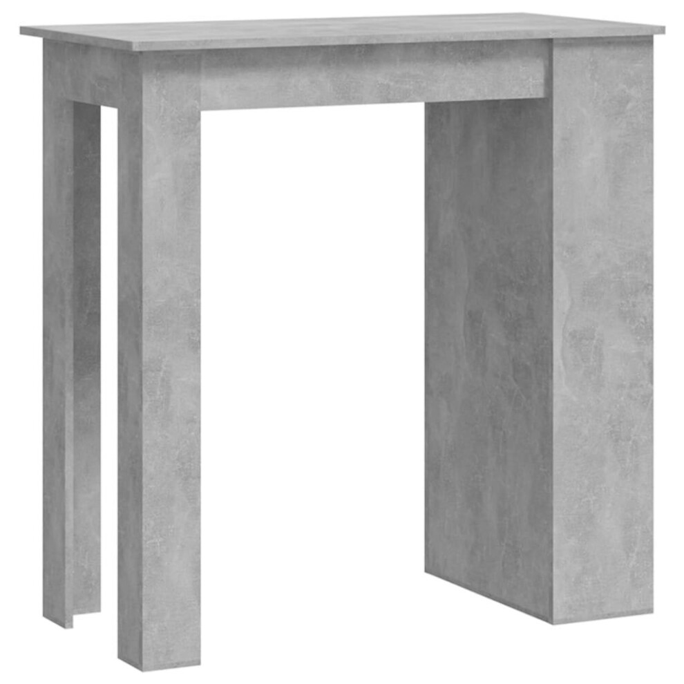 (concrete grey) vidaXL Bar Table with Storage Rack Bar High Table Pub Table Engineered Wood