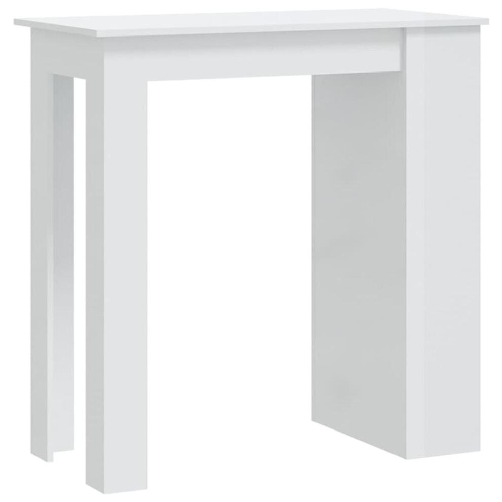 Vidaxl White (High Gloss ) Bar Table With Storage Rack Bar High Table Pub Table Engineered Wood Small