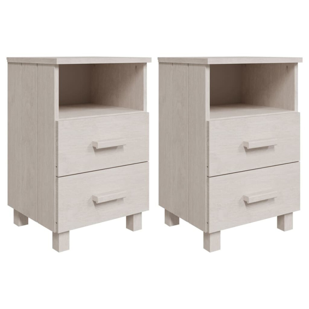 Vidaxl (White, 2) 1/2X Bedside Cabinet Solid Wood Pine Wooden Side Cabinet Multi Colours