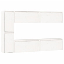 (white) vidaXL 6x Solid Wood Pine TV Cabinets Wooden Hanging Cabinet Multi Colours