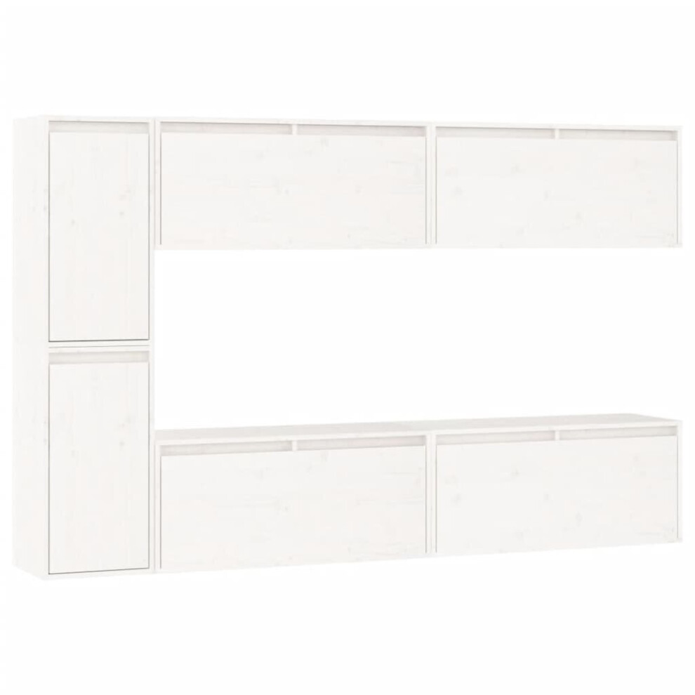 Vidaxl (White) 6X Solid Wood Pine Tv Cabinets Wooden Hanging Cabinet Multi Colours