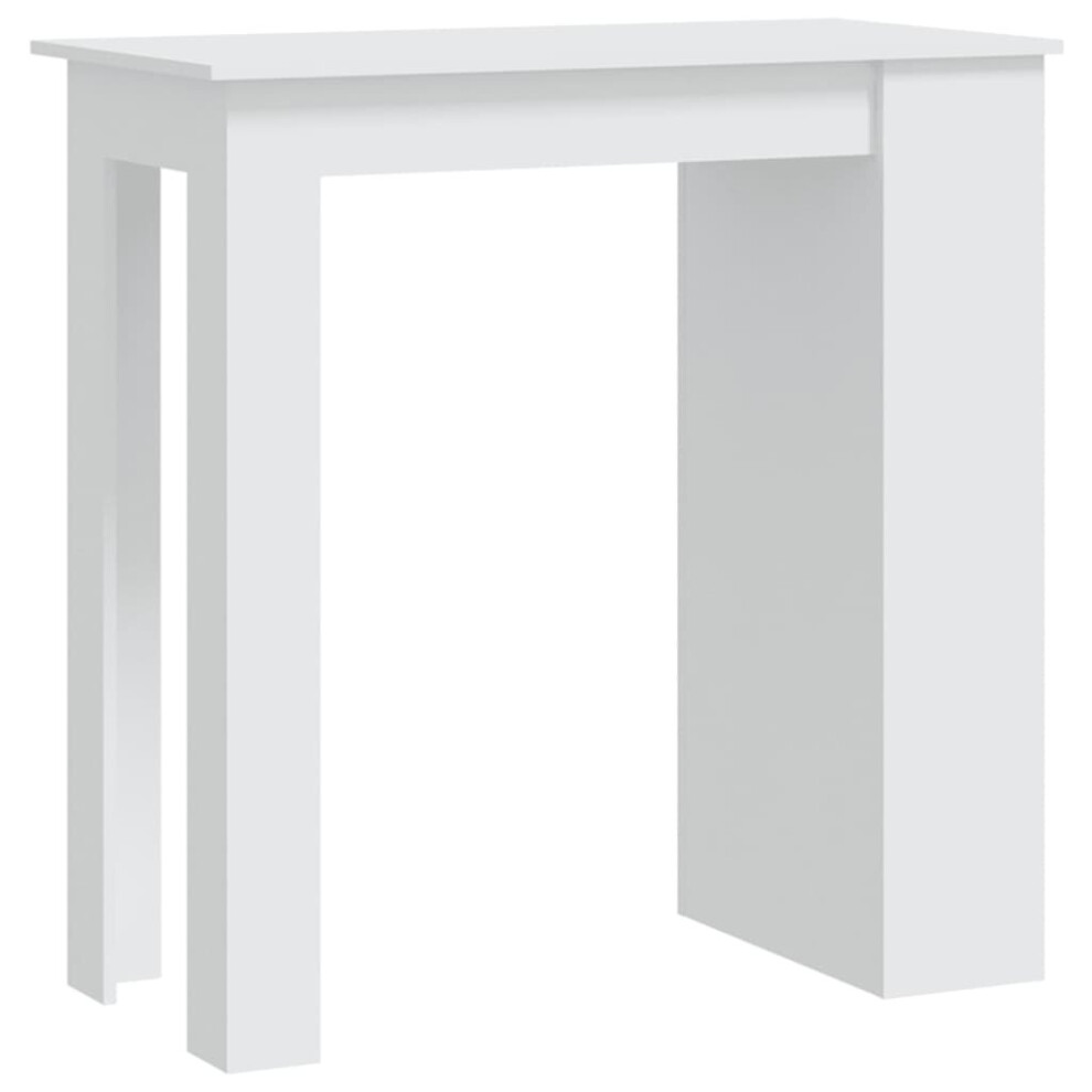 (white) vidaXL Bar Table with Storage Rack Bar High Table Pub Table Engineered Wood