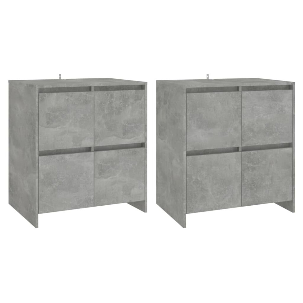 Vidaxl (Concrete Grey) 2X Sideboards Chipboard Storage Side Book Console Cabinet Multi Colours