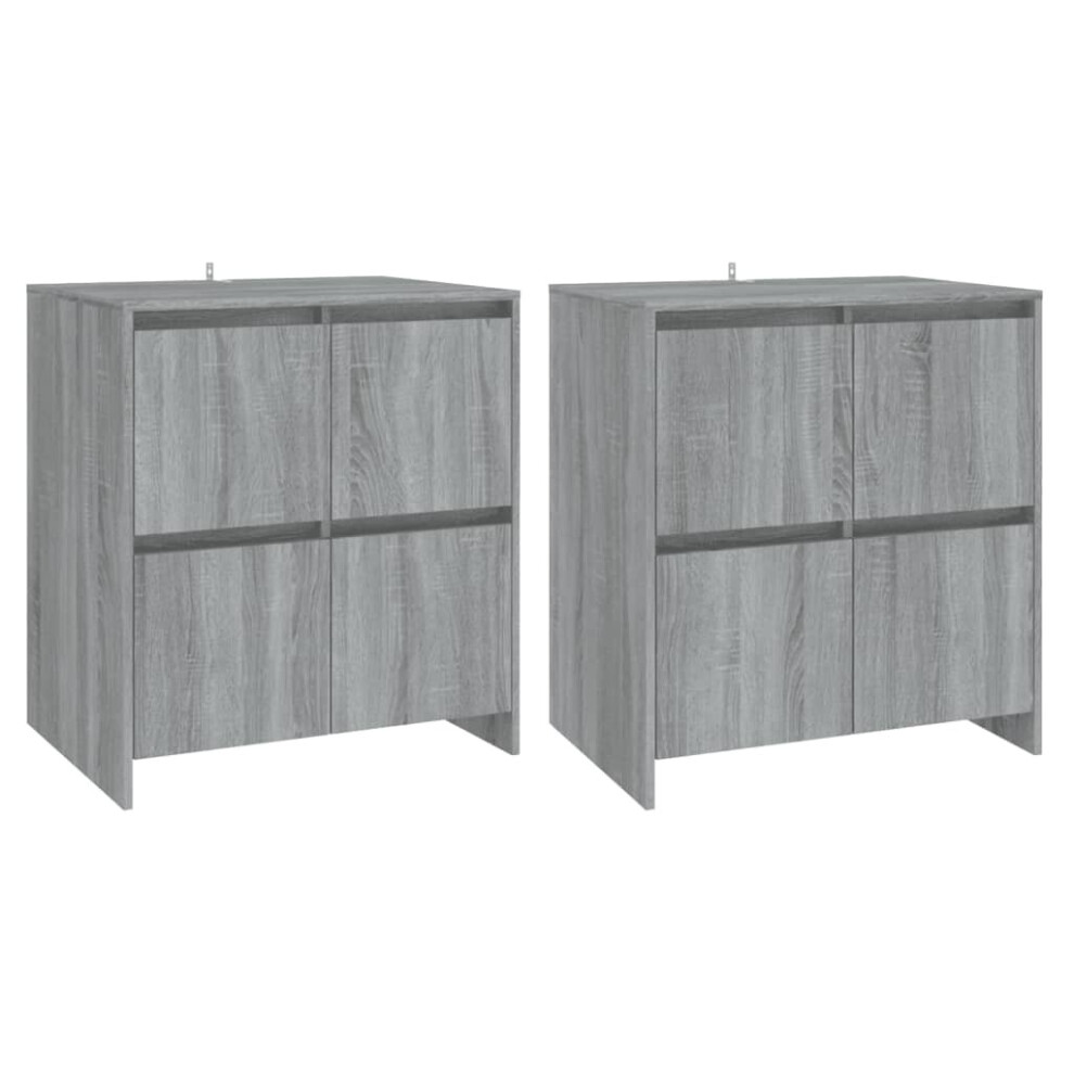 Vidaxl (Grey Sonoma) 2X Sideboards Chipboard Storage Side Book Console Cabinet Multi Colours