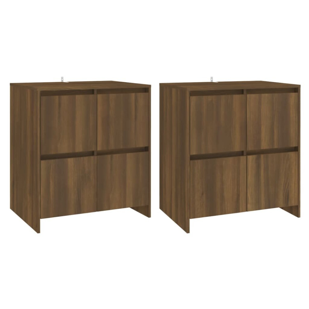 (brown oak) vidaXL 2x Sideboards Chipboard Storage Side Book Console Cabinet Multi Colours