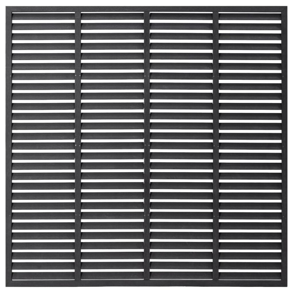 (grey) vidaXL Louver Fence Outdoor Garden Replacement Fence Panel Privacy Barrier WPC