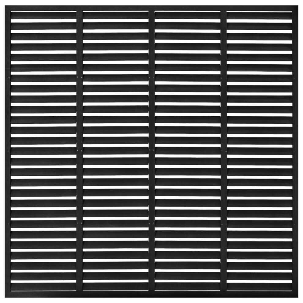 (black) vidaXL Louver Fence Outdoor Garden Replacement Fence Panel Privacy Barrier WPC