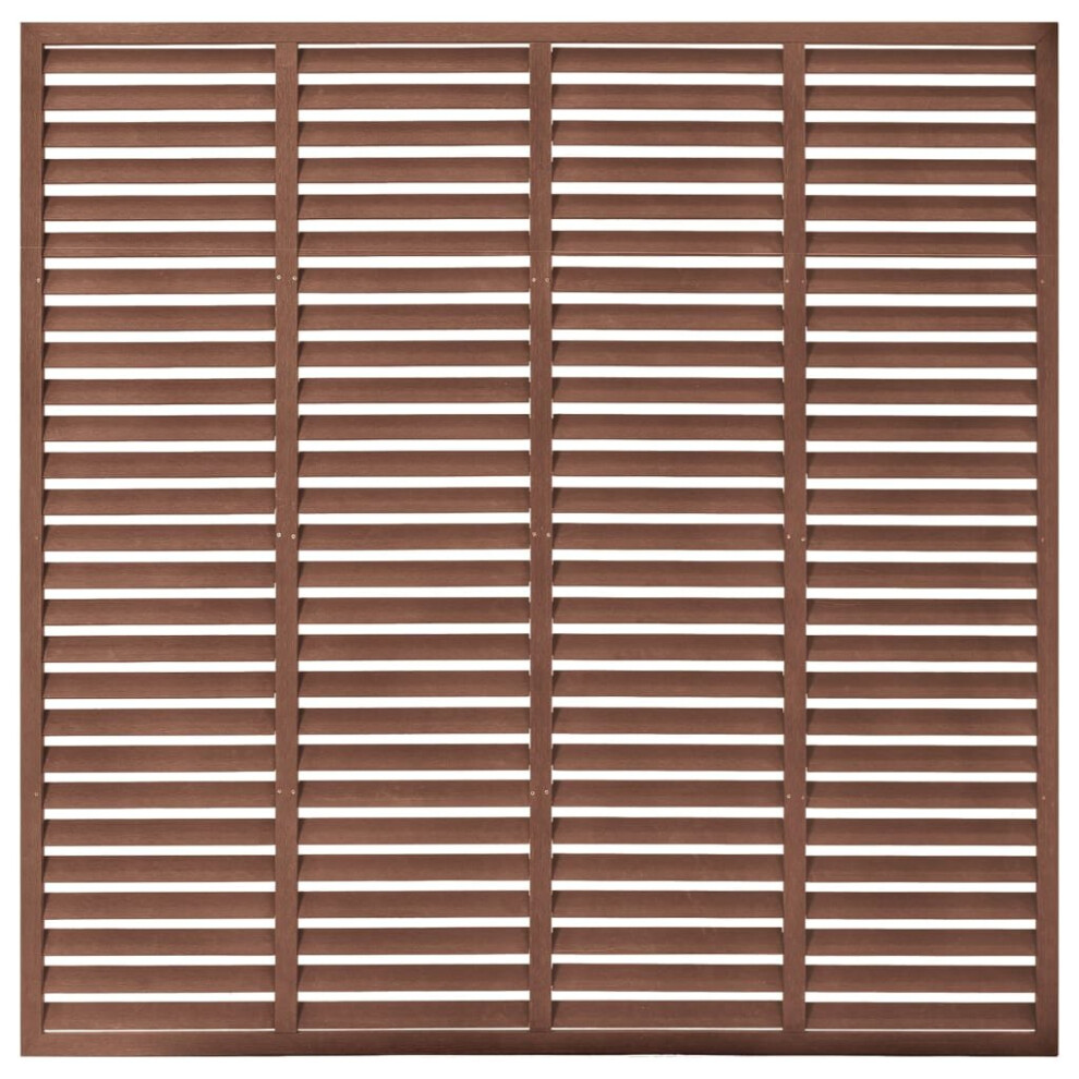 (brown) vidaXL Louver Fence Outdoor Garden Replacement Fence Panel Privacy Barrier WPC