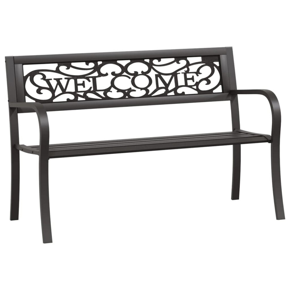 (black, 125 cm) vidaXL Twin Garden Bench Steel Patio Seat Black/Grey 125/246 cm Multi Models