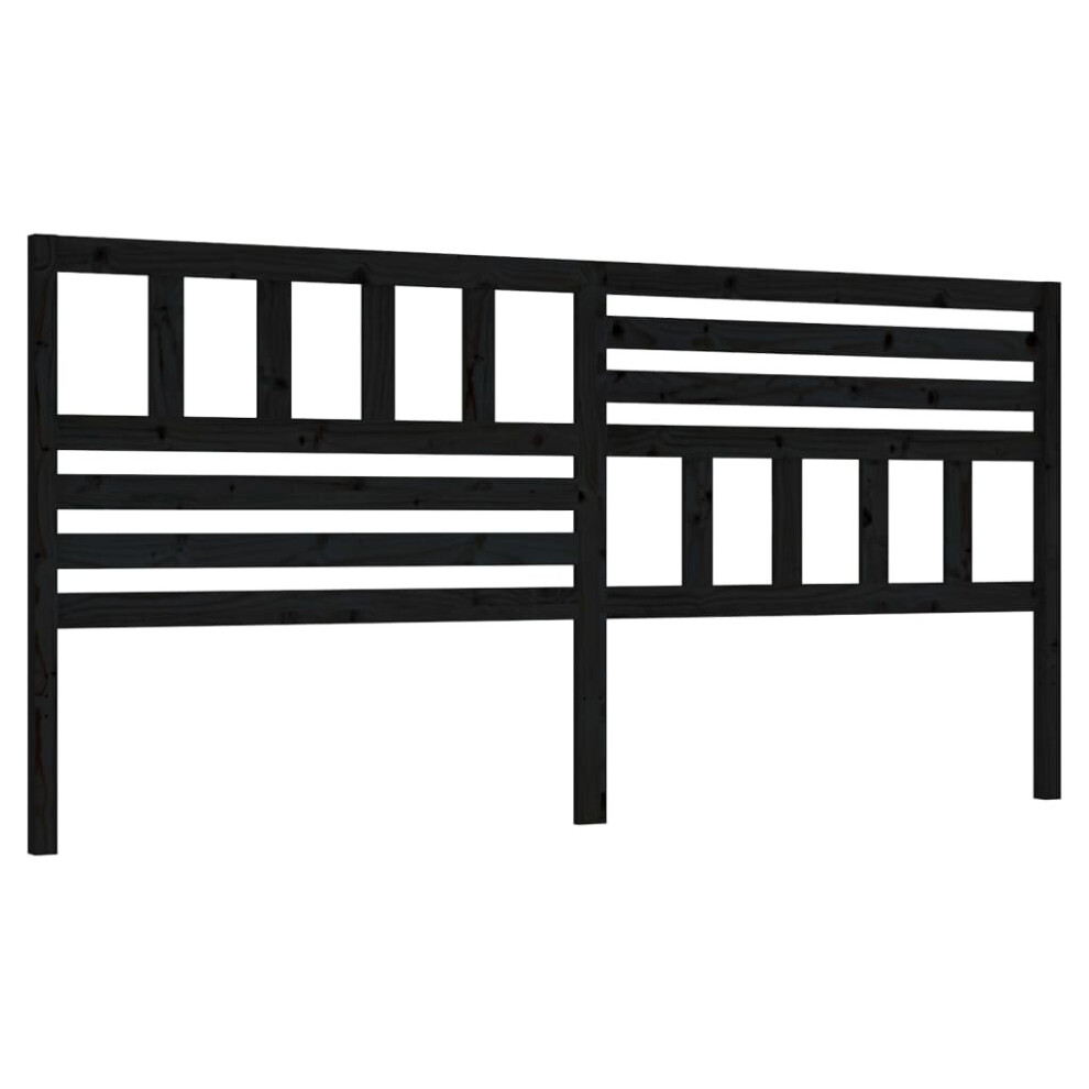 Vidaxl (Black, 206 X 4 X 100 Cm) Bed Headboard Bedroom Bed Header Decorative Headboard Solid Wood Pine