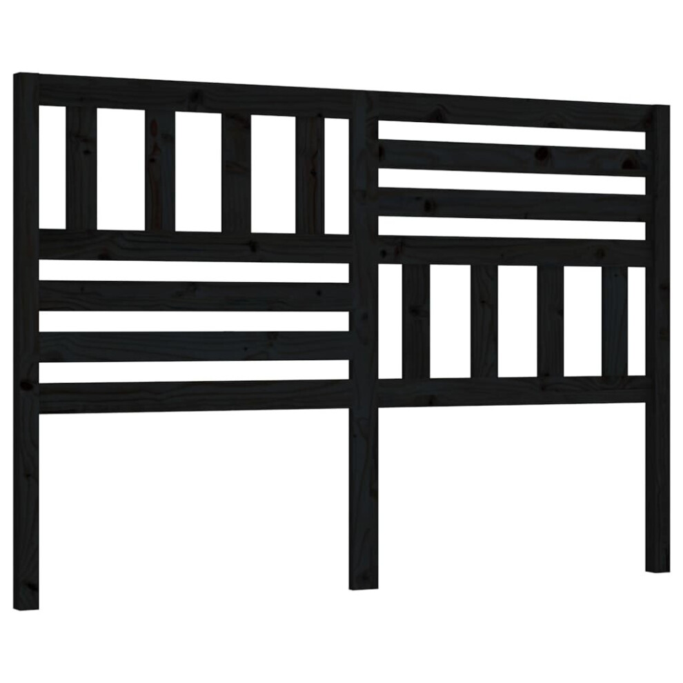 Vidaxl (Black, 146 X 4 X 100 Cm) Bed Headboard Bedroom Bed Header Decorative Headboard Solid Wood Pine