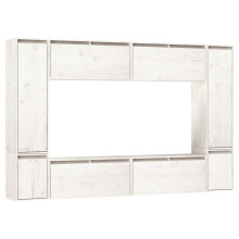 (white) vidaXL 8x Solid Wood Pine TV Cabinets Wall Mounted Furniture Multi Colours