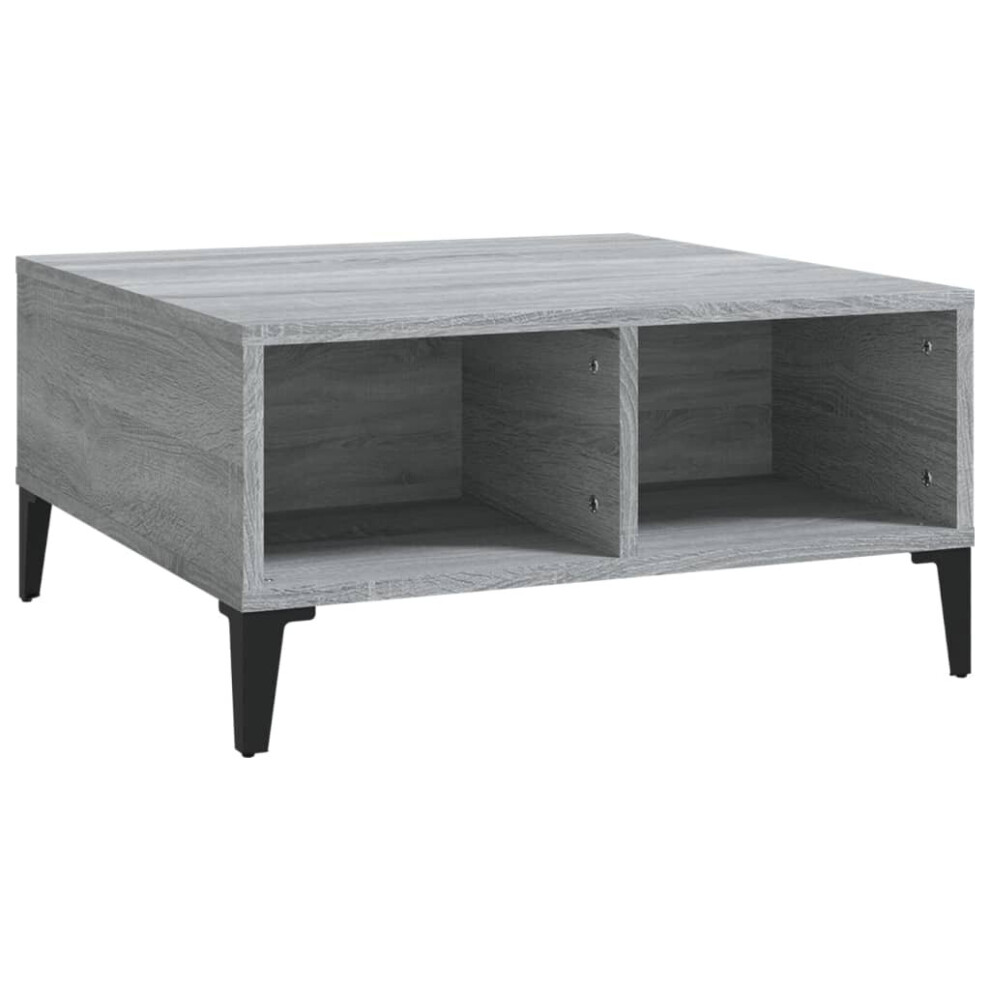 VidaXL Coffee Table Engineered Wood Grey 60x60x30 cm - Image 2
