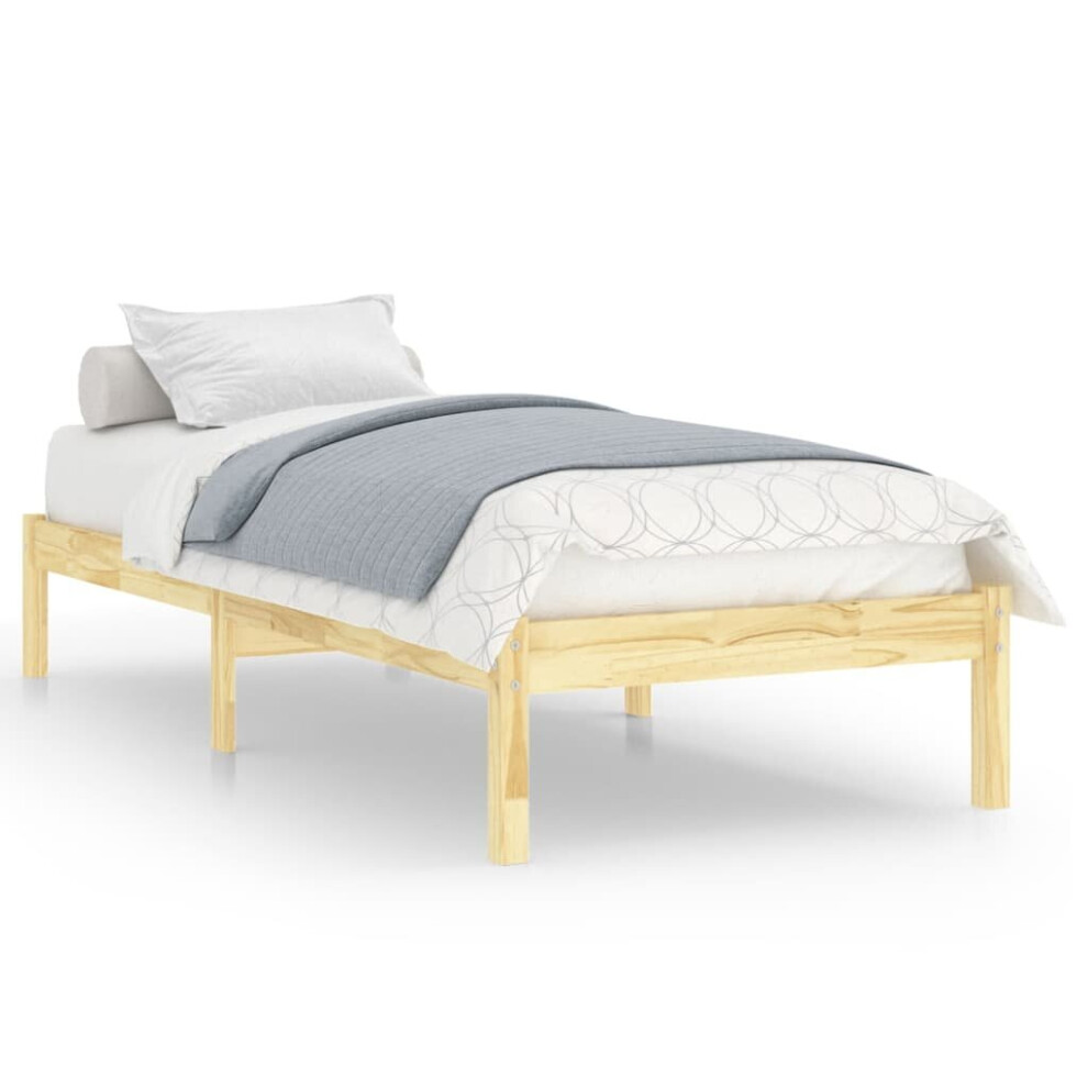 Vidaxl (Brown, 205.5 X 95.5 X 31 Cm) Bed Frame Bedroom Wooden Bed Base Mattress Foundation Solid Pinewood