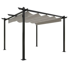 (cream) vidaXL Garden Gazebo with Retractable Roof Tent Multi Colours 3x3 m/4x3 m