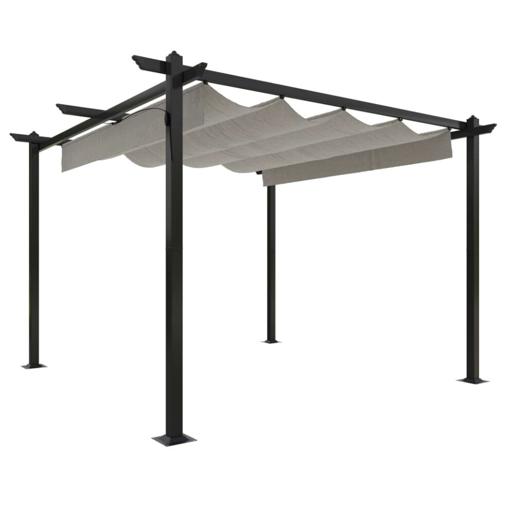 Vidaxl (Cream) Garden Gazebo With Retractable Roof Tent Multi Colours 3X3 M/4X3 M