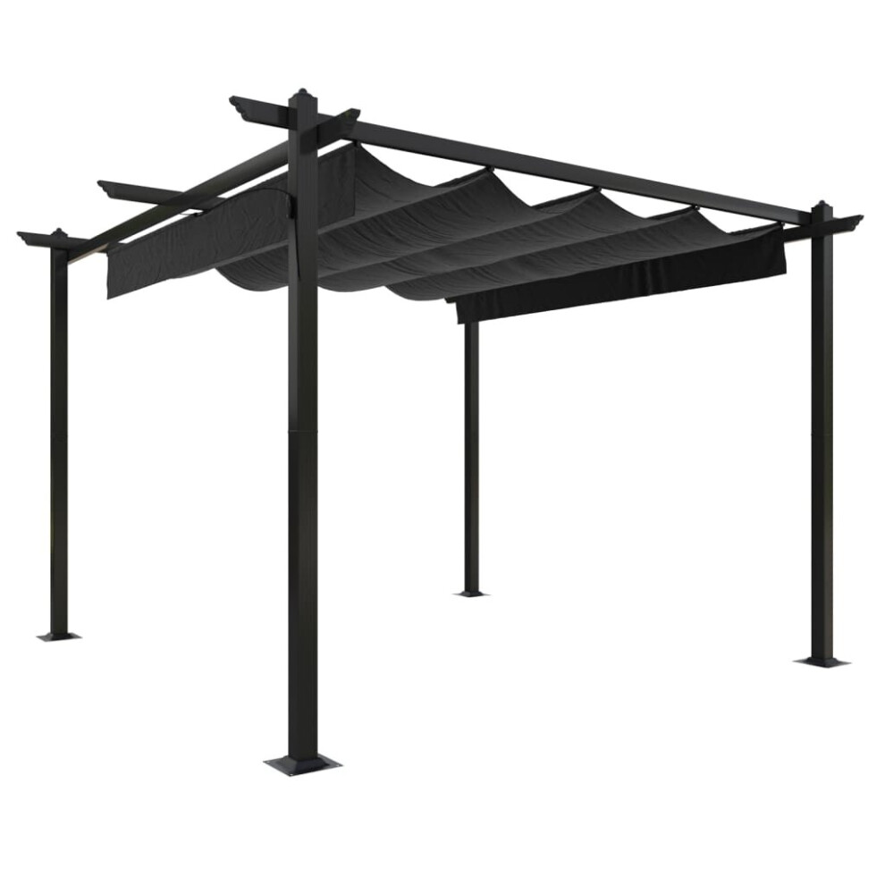 (anthracite) vidaXL Garden Gazebo with Retractable Roof Tent Multi Colours 3x3 m/4x3 m