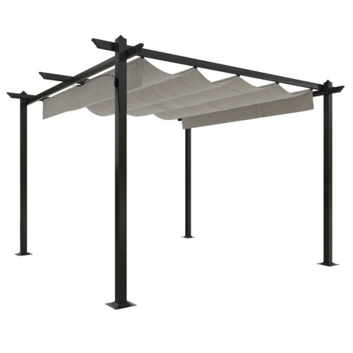 VidaXL vidaXL Pavillon mit Ausziehbarem Dach 3x3 m Creme 1