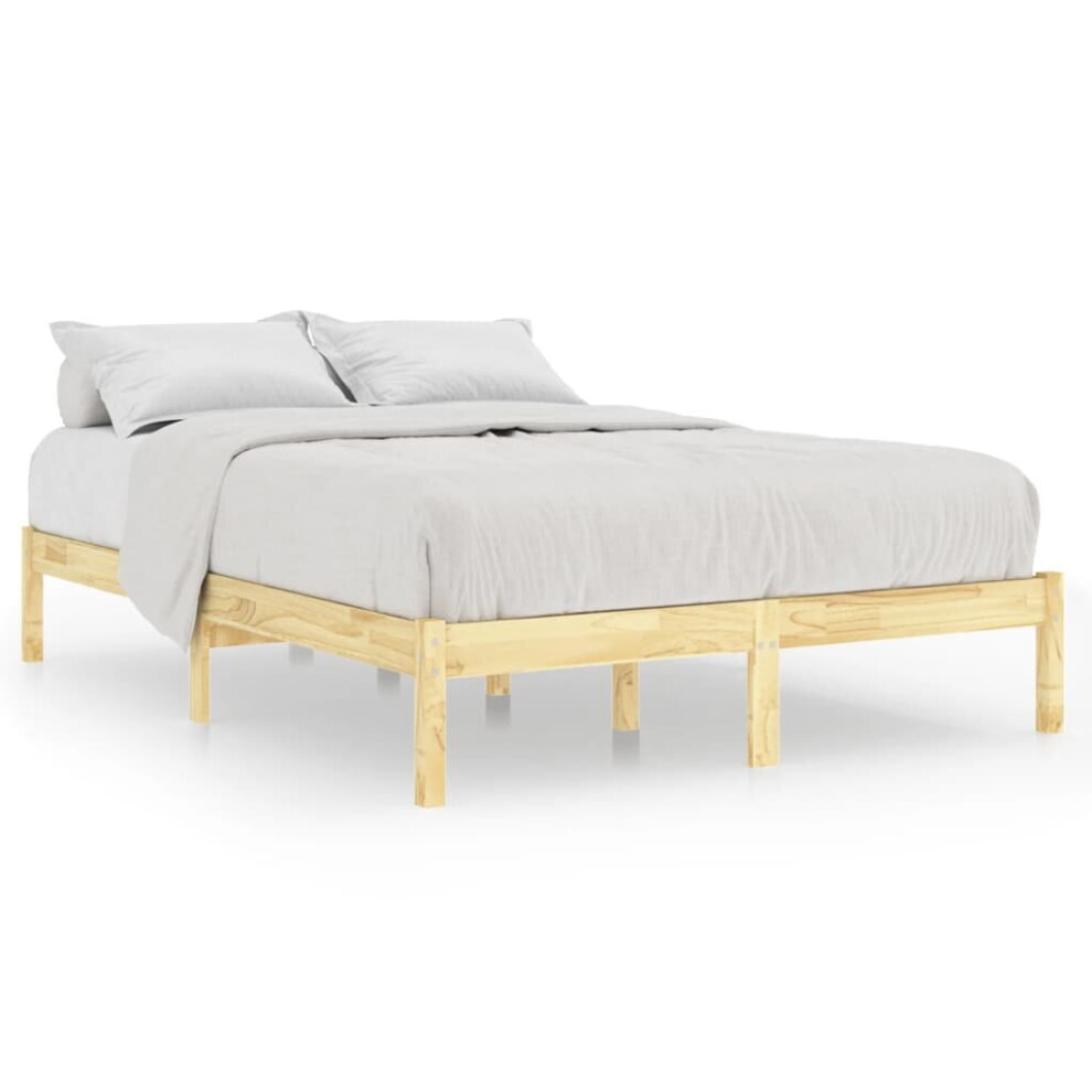 Vidaxl (Brown, 205.5 X 205.5 X 31 Cm) Bed Frame Bedroom Wooden Bed Base Mattress Foundation Solid Pinewood