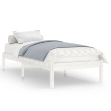 (white, 205.5 x 95.5 x 31 cm) vidaXL Bed Frame Bedroom Wooden Bed Base Mattress Foundation Solid Pinewood