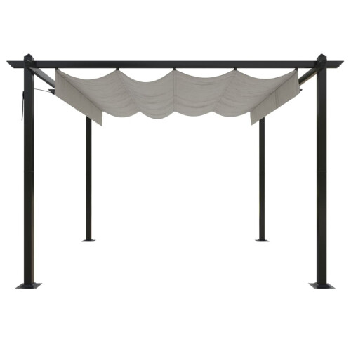 VidaXL vidaXL Pavillon mit Ausziehbarem Dach 3x3 m Creme 2