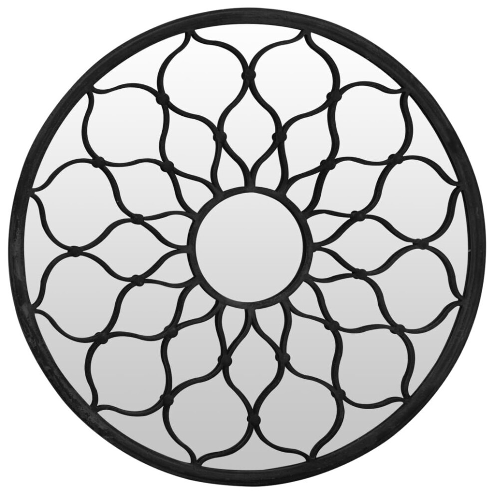 Vidaxl (Black, 40 X 3 Cm) Mirror Sand Iron Round For Indoor Use Mirror Black/Sand 40X3/60X3 Cm