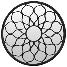 (black, 60 x 3 cm) vidaXL Mirror Sand Iron Round for Indoor Use Mirror Black/Sand 40x3/60x3 cm