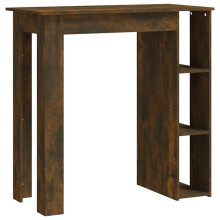 (smoked oak) vidaXL Bar Table with Shelf Bar High Table Bistro Pub Table Engineered Wood