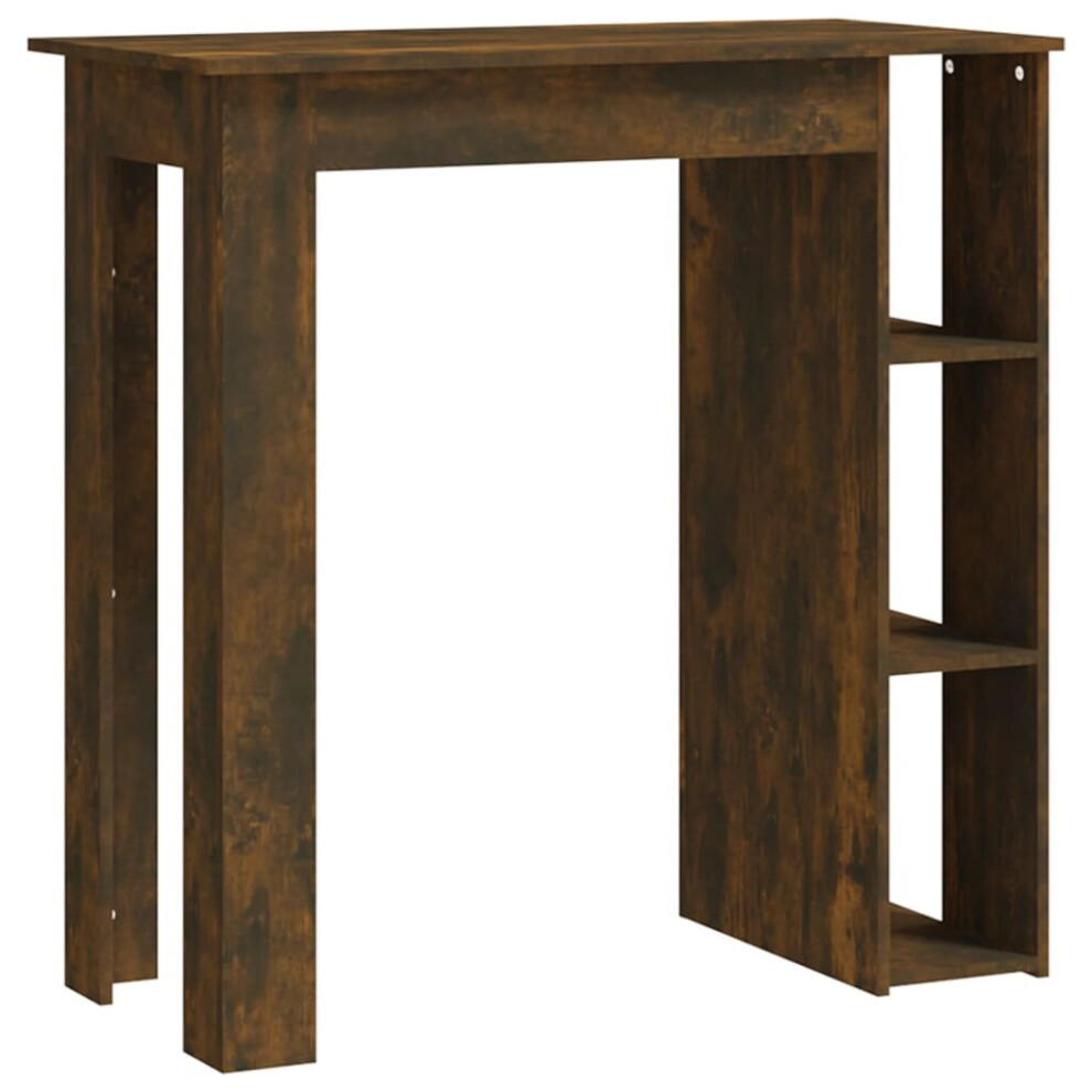 Vidaxl (Smoked Oak) Bar Table With Shelf Bar High Table Bistro Pub Table Engineered Wood