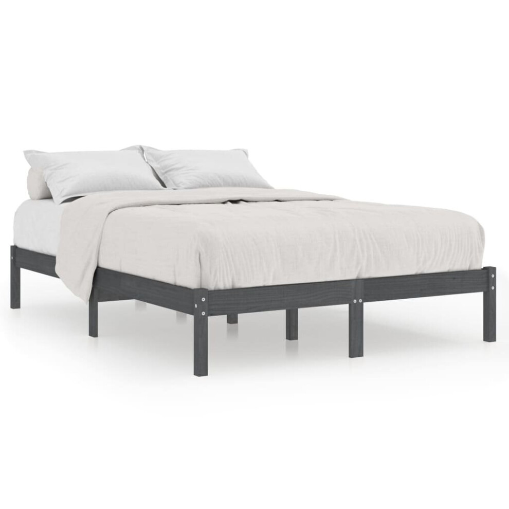 (grey, 195.5 x 140.5 x 31 cm) vidaXL Solid Pinewood Bed Frame Wooden Bed Base Multi Colours Multi Sizes